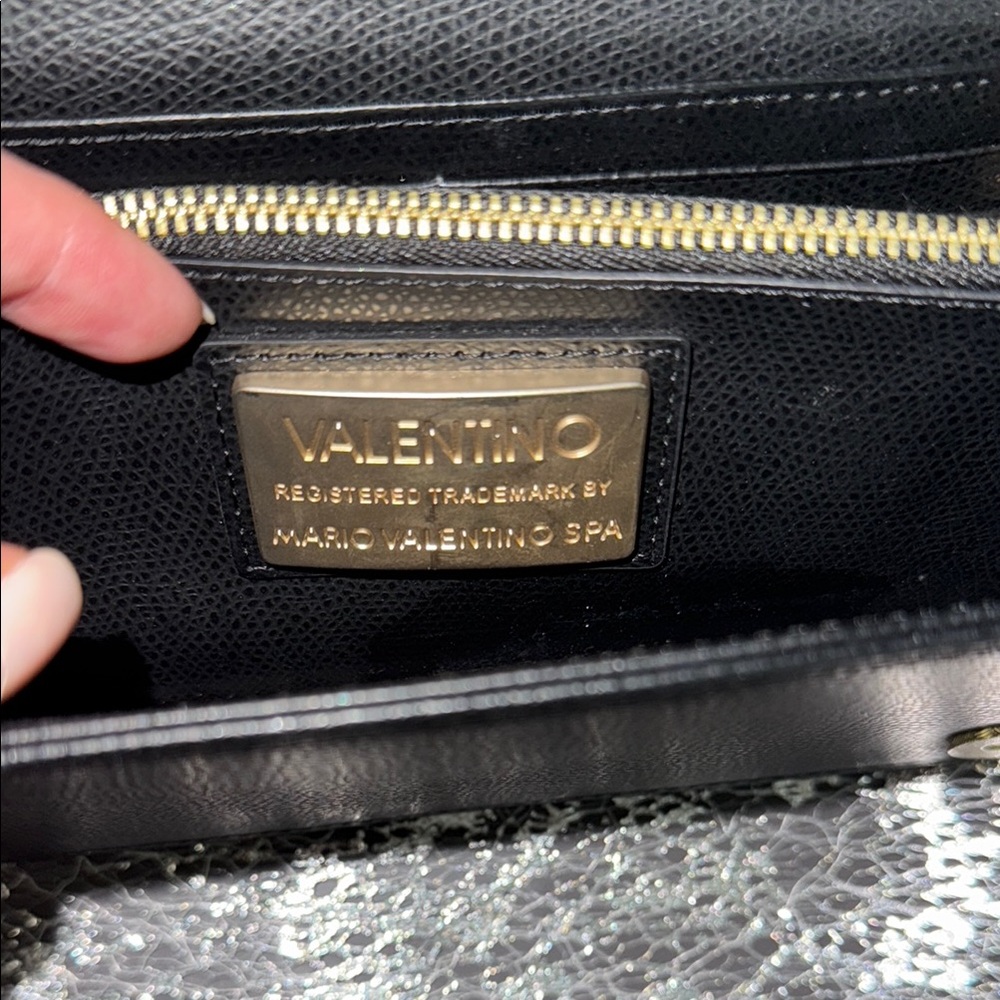 Valentino Black and Gold Studded Clutch - Picture 3 of 7